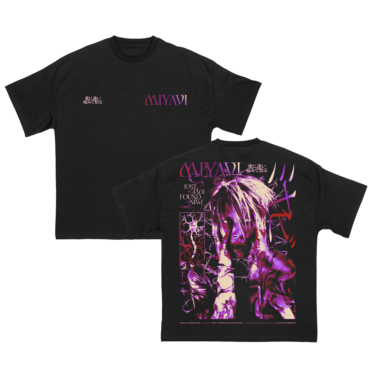 ELEKASHI Miyaji Tシャツ MIYAVI_BARBEDWIRE-TEE_BOTH-