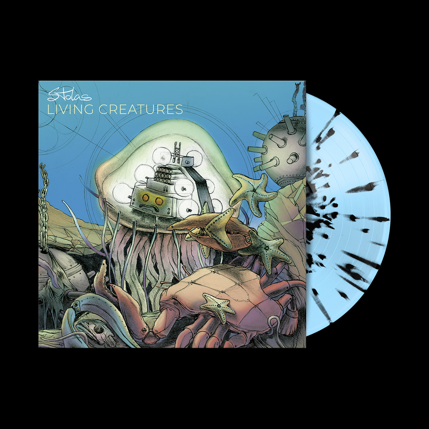Living Creatures Light Blue W/ Black Splatter Vinyl LP