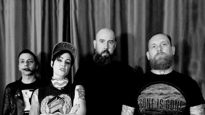 The Distillers band promo in black and white