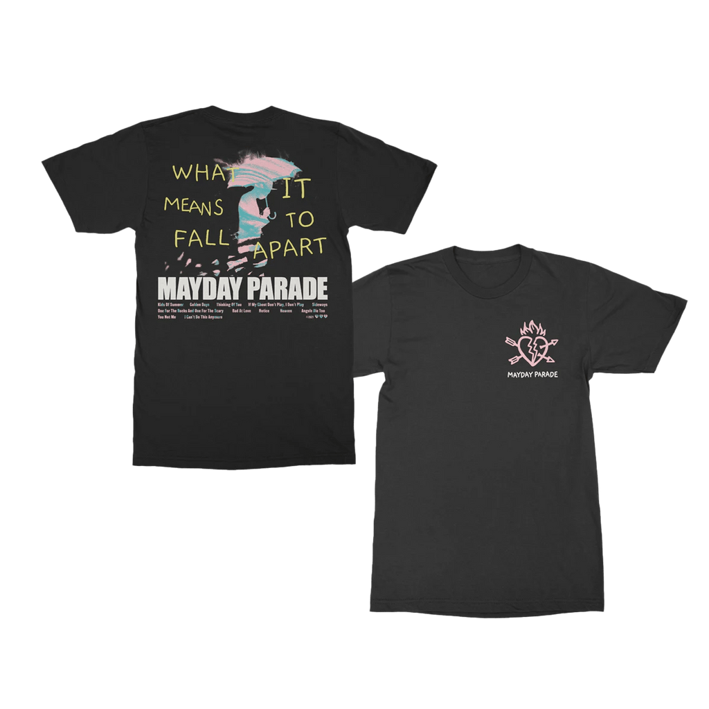 What It Means To Fall Apart Puff-Print Black T-Shirt – Rise Records