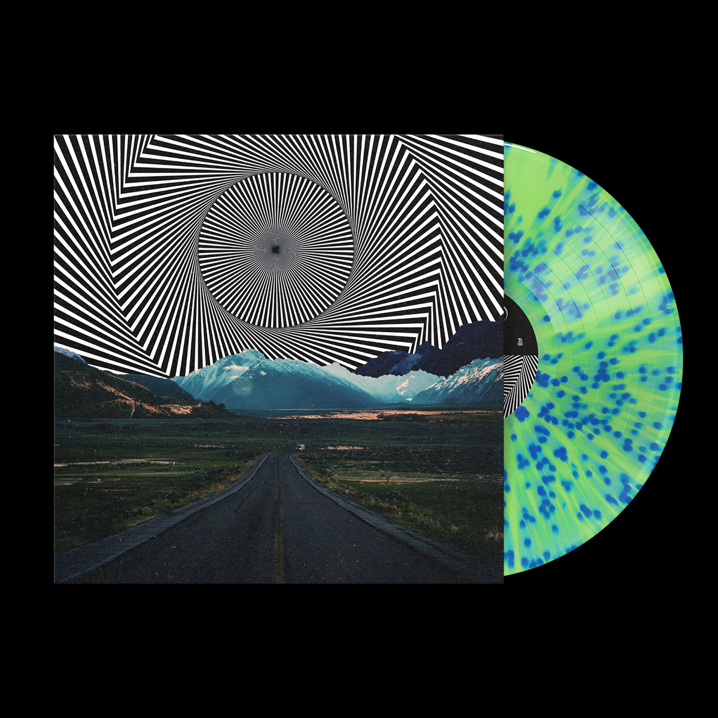 VERTIGO Highlighter Yellow w/ Sky Blue Splatter Vinyl LP