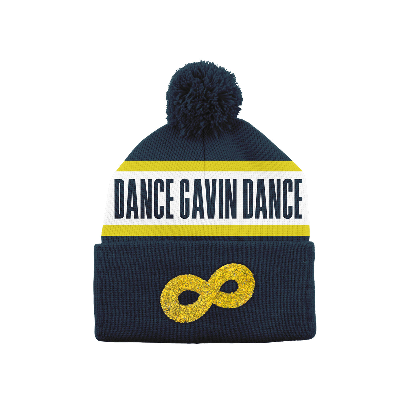 Mothership Navy/Yellow Pom Beanie Hat