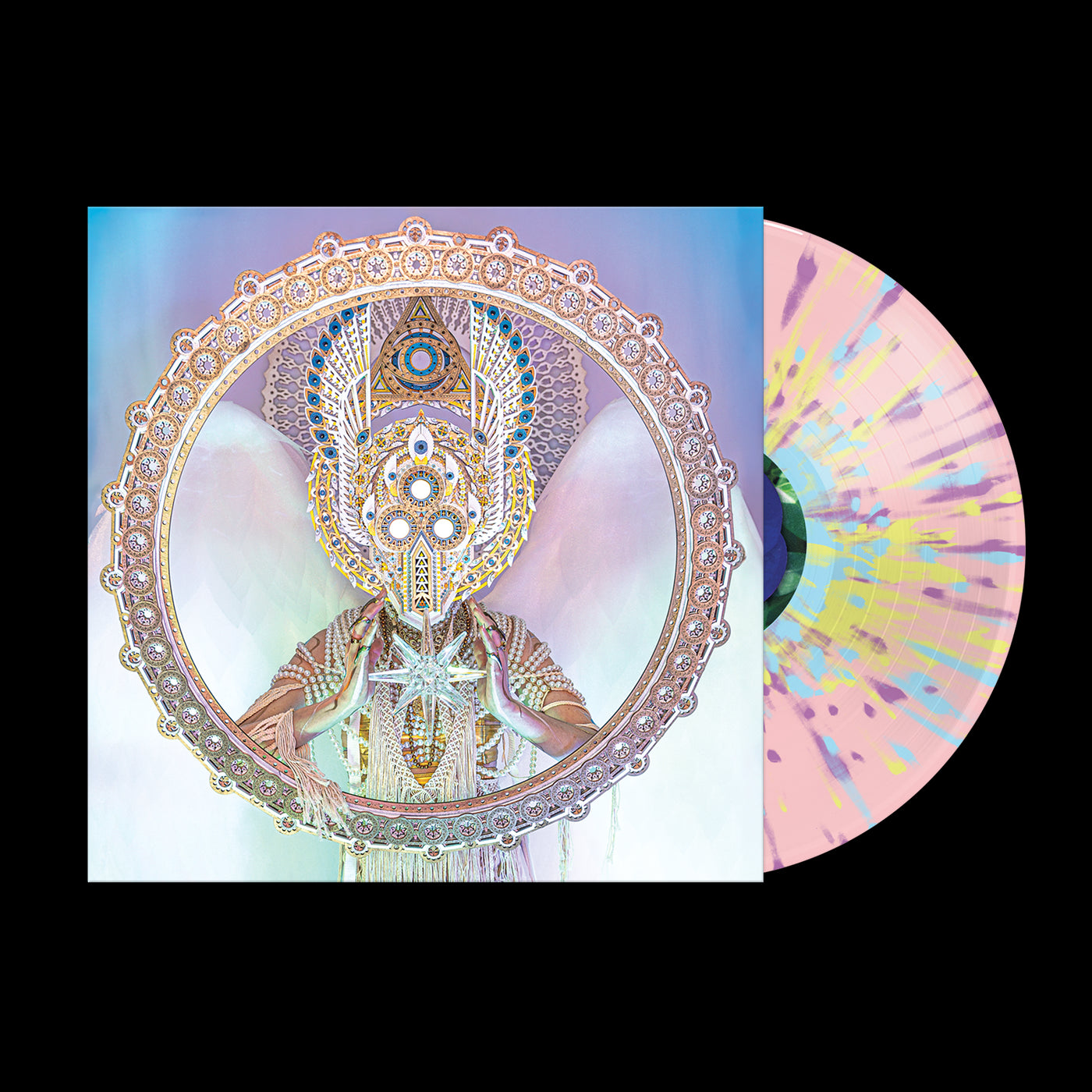 Mend Baby Pink w/ Baby Blue/Violet/Lemon Yellow Splatter Vinyl LP