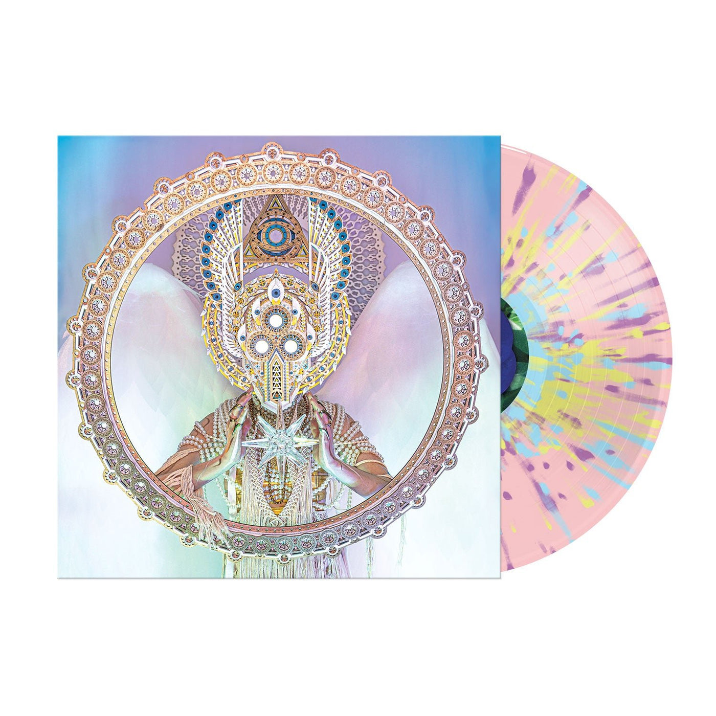 Mend Baby Pink w/ Baby Blue/Violet/Lemon Yellow Splatter Vinyl LP