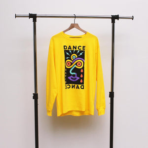 Dance Gavin Dance yellow longsleeve hanging on garment rack - Shop Longsleeves button