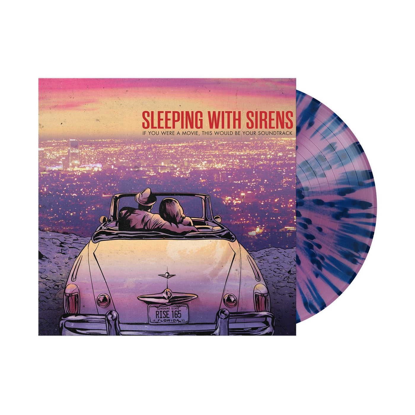 Pre-order the Sleeping With Sirens "If You Were A Movie, This Would Be Your Soundtrack" vinyl featuring an Aqua Splatter design on opaque violet. Includes iconic cover art of a couple in a convertible at sunset.