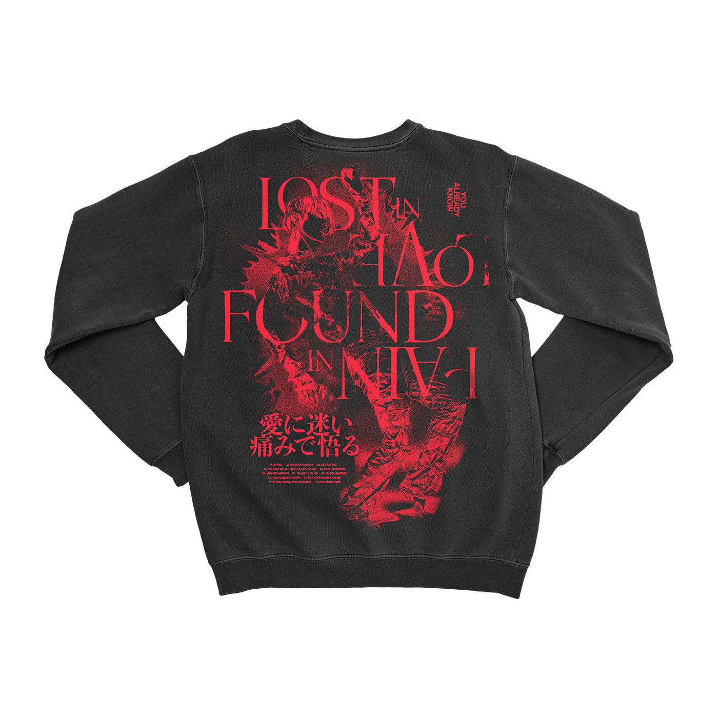 Dancing Pigment Dye Black Crewneck