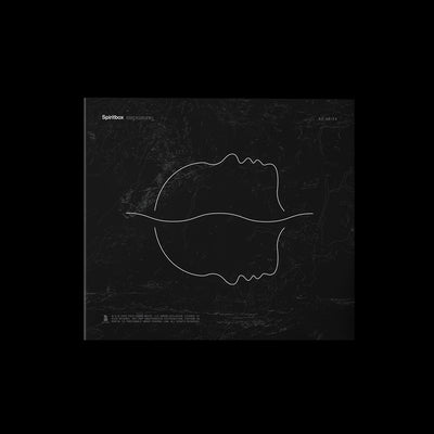 A black square shows two mirrored white line drawings of human profiles on a textured, abstract background with faint map-like lines, evoking a tsunami sea. The text reads Spiritbox GODS (SLEEPER), referencing the brand Spiritbox.