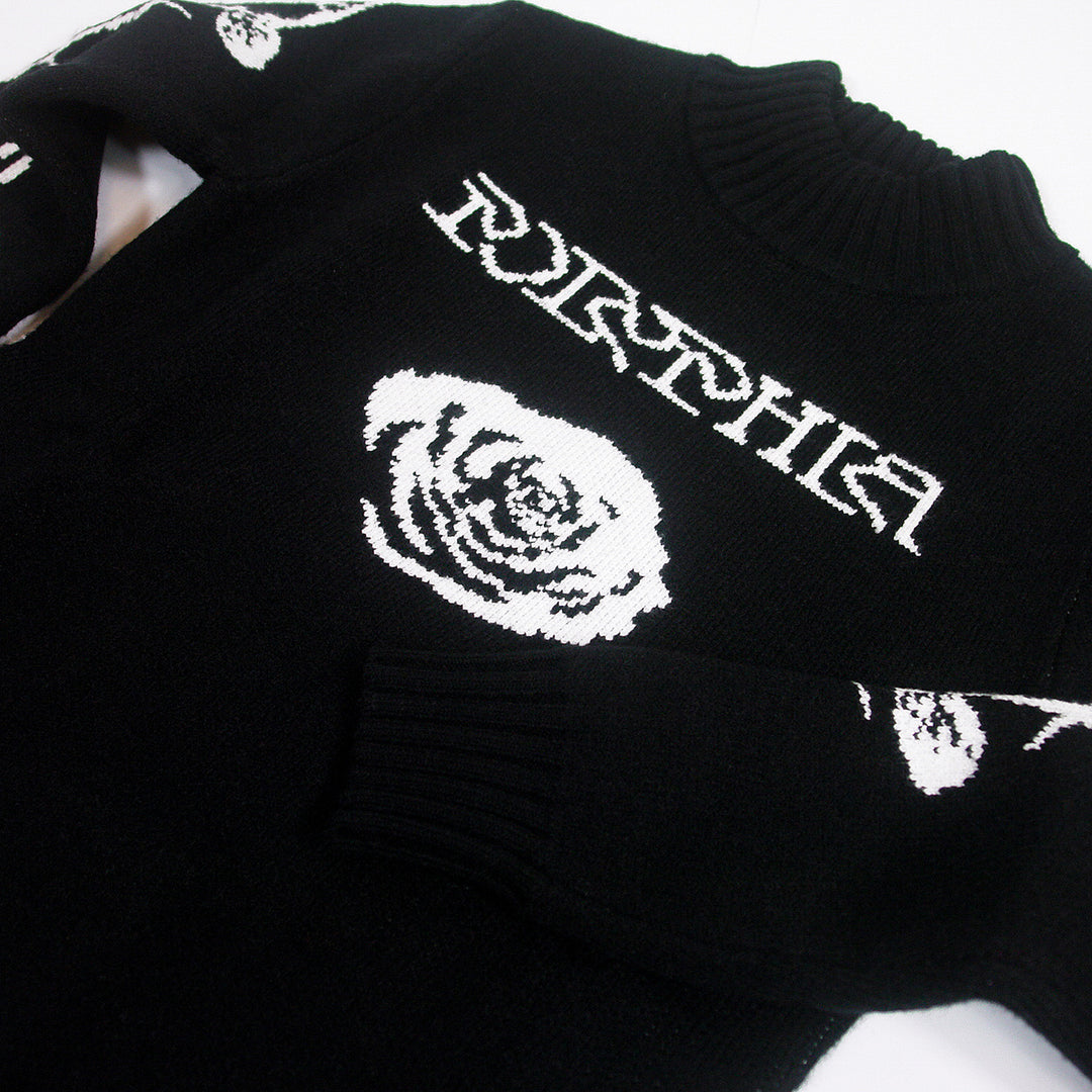 Rose Black Woven Crewneck Sweater – Rise Records