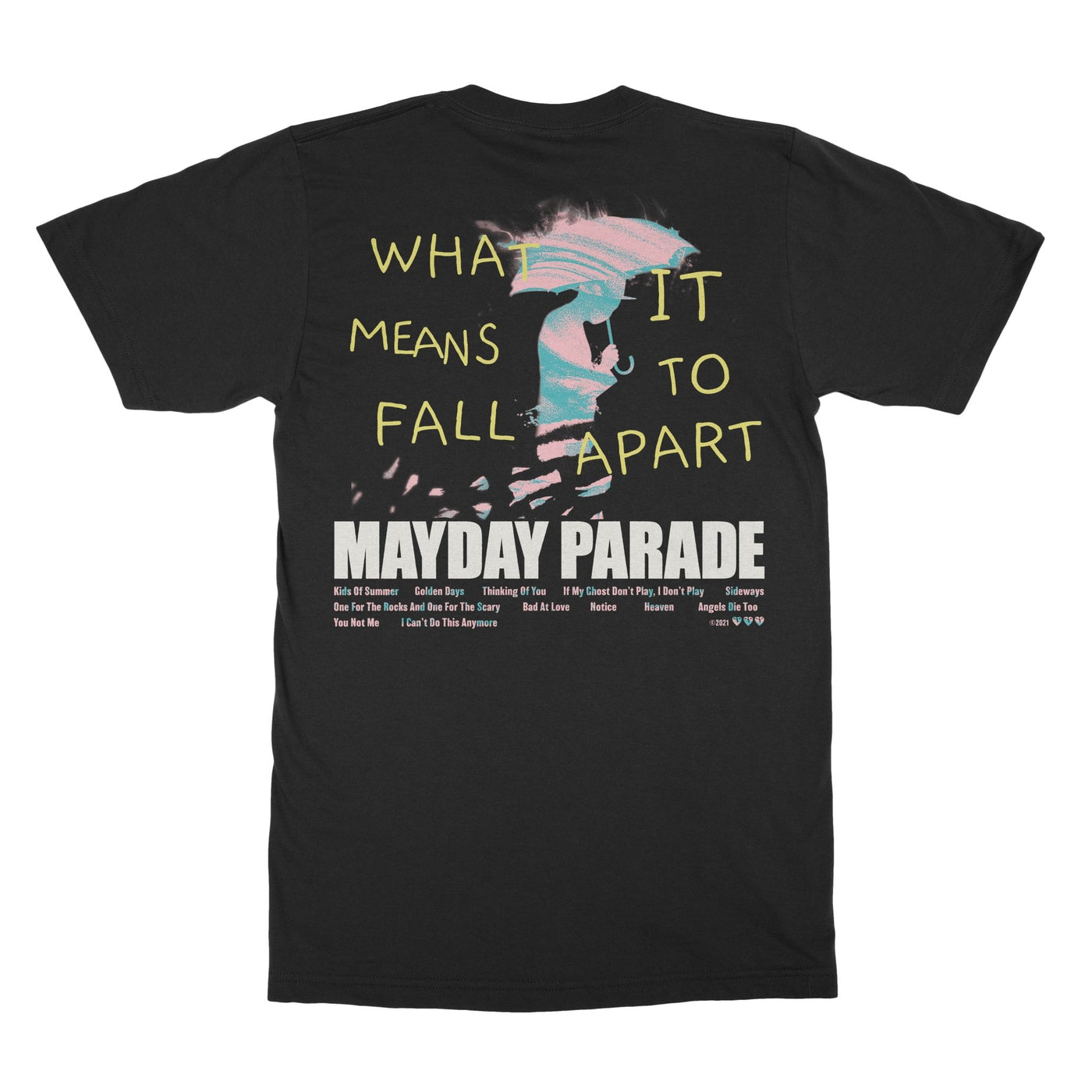 What It Means To Fall Apart Puff-Print Black T-Shirt – Rise Records