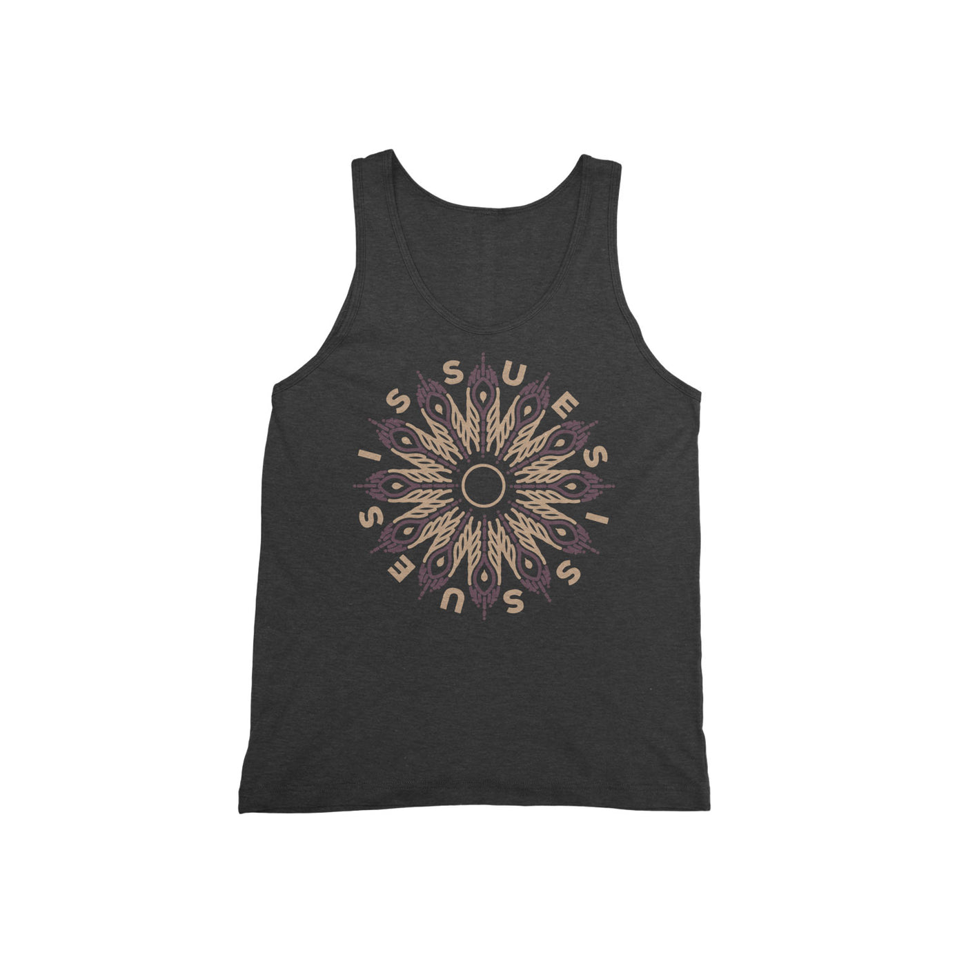 Feathers Charcoal Black Tank Top