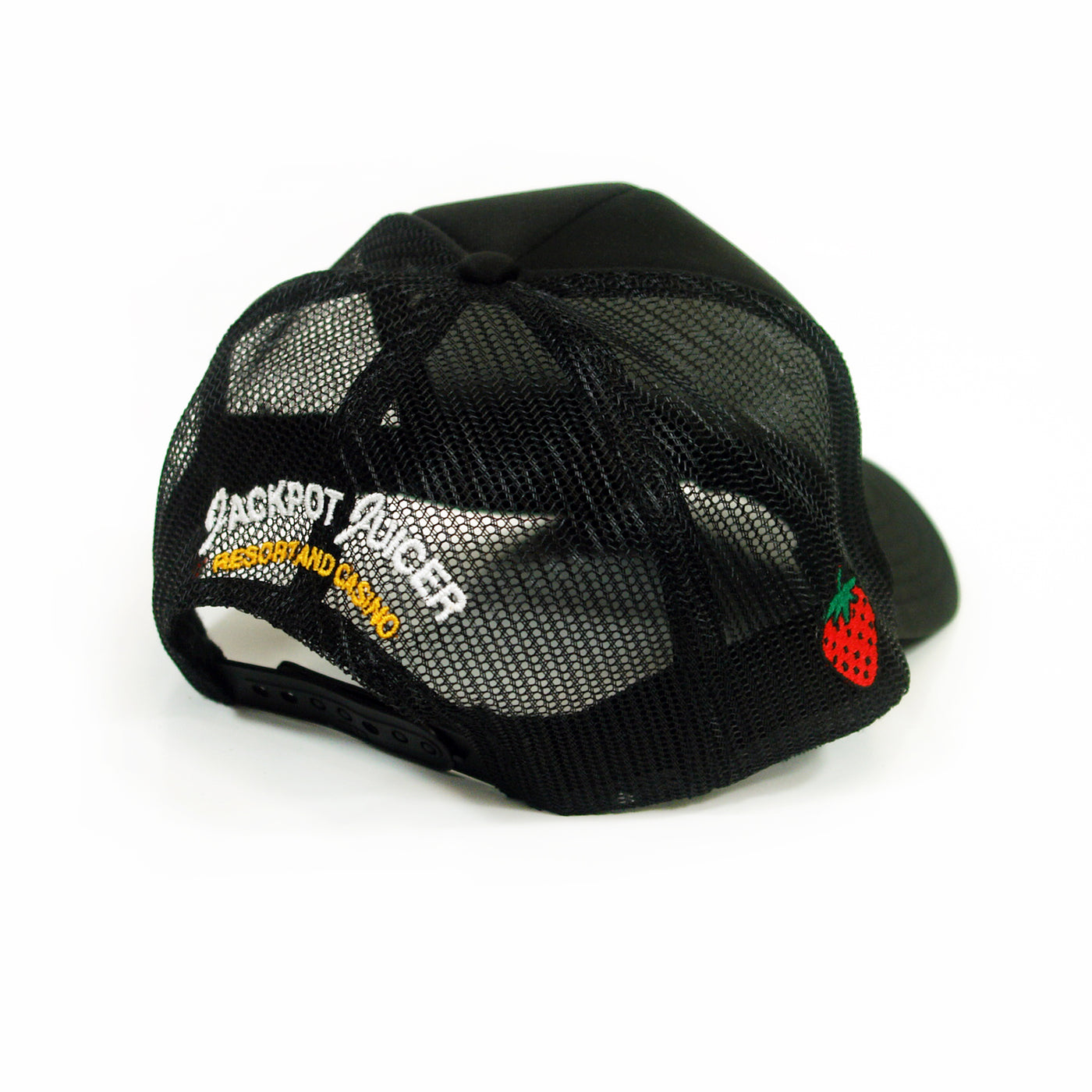 Jackpot Juicer Black Mesh Trucker Hat