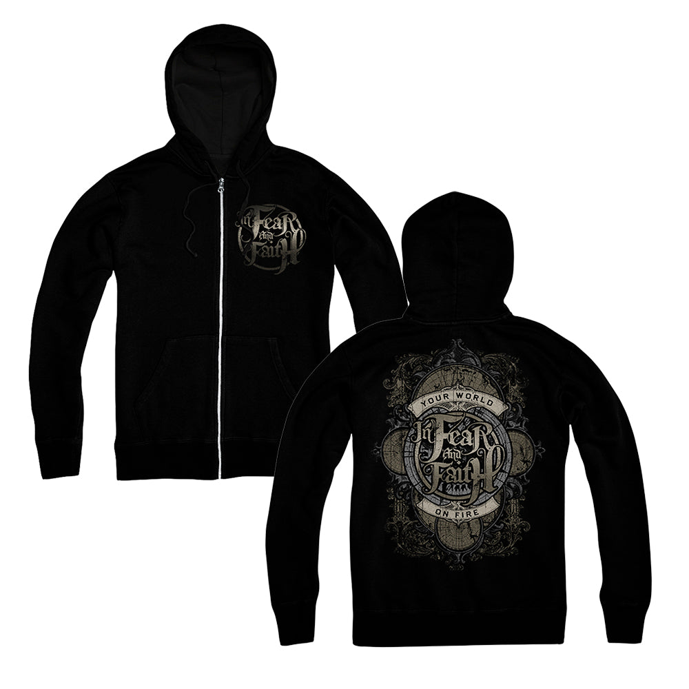 Your World On Fire Black Zip-Up