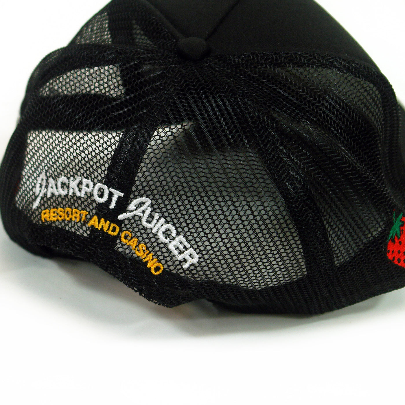 Jackpot Juicer Black Mesh Trucker Hat