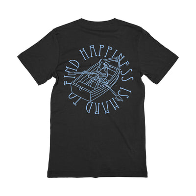 Happiness | Boat Black T-Shirt