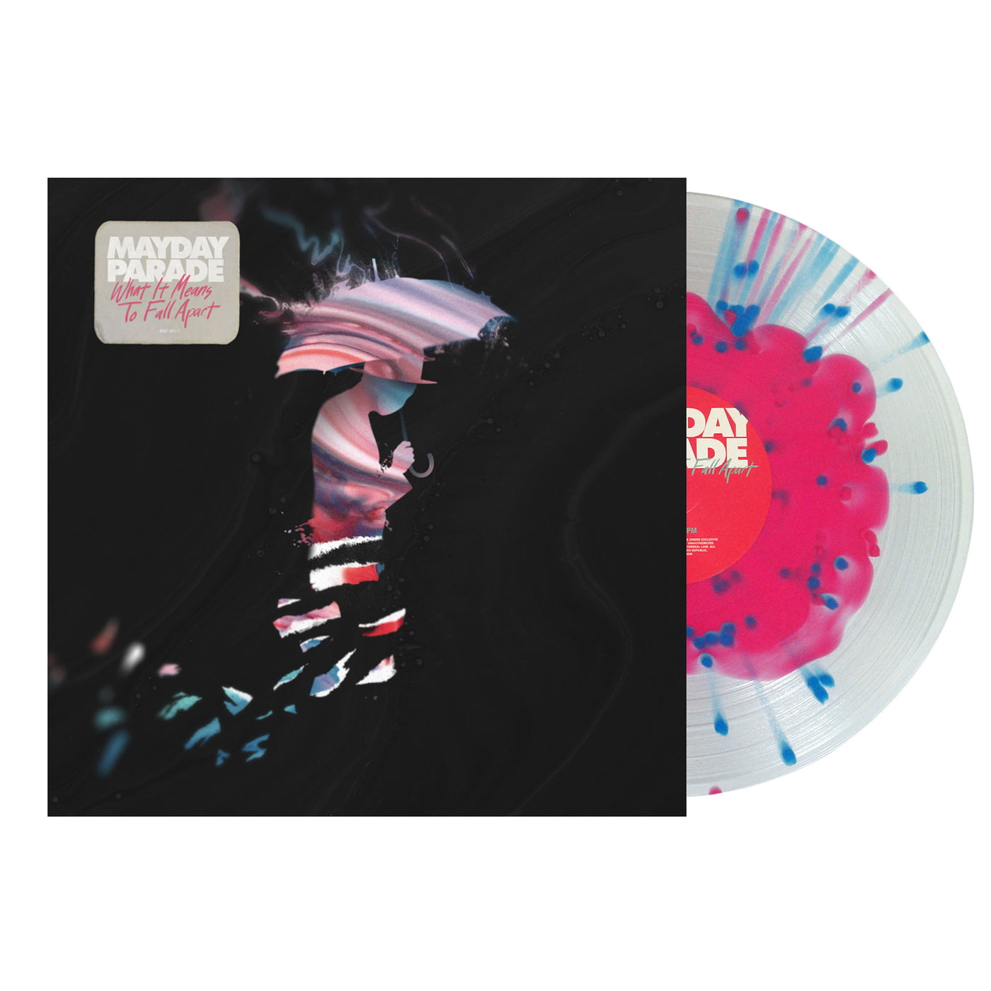 What It Means To Fall Apart Clear & Pink Cloud W/ Blue Splatter