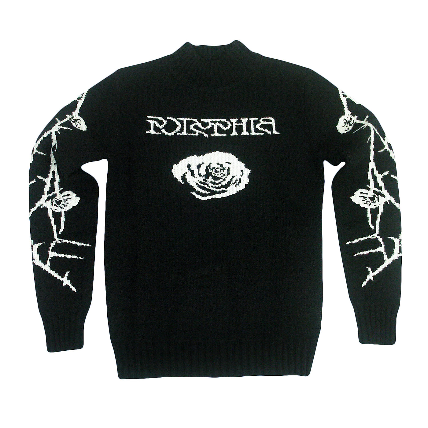 Rose Black Woven Crewneck Sweater